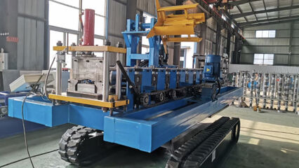 Snap Lock Roll forming Machine on Rubber Tracks